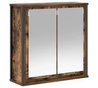 Eleganz Armario de pared de baño con espejo roble ahumado 60 x 21 x 60 cm - Juego de muebles de baño de madera y acero, ahorra espacio y duradero para baño moderno