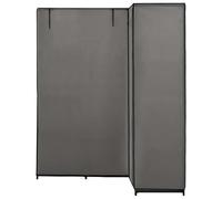 Eleganz Armario esquinero gris 130 x 87 x 169 cm - Armario ahorro de espacio de tubo de hierro y poliéster para espacios pequeños - solución de almacenamiento estable para dormitorio
