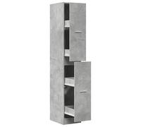 Eleganz Armario farmacéutico gris hormigón 30 x 41 x 174,5 cm - Moderno armario de salón de madera, espacio para libros y decoración, mueble que ahorra espacio