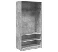 Eleganz Armario gris hormigón 100 x 50 x 200 cm de material de madera - Armario moderno para dormitorio y salón - Almacenamiento estable con mucho espacio de almacenamiento