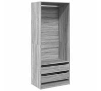 Eleganz Armario gris Sonoma 80 x 50 x 200 cm - Moderno armario de madera con mucho espacio de almacenamiento, ideal para dormitorios y habitaciones de invitados, ahorra espacio y es duradero
