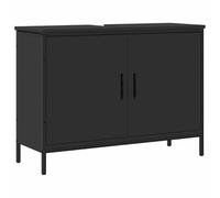 Eleganz Armario para debajo del lavabo, 80 x 30 x 60 cm, para baño, madera y acero pulverizado, solución de almacenamiento, moderno y duradero