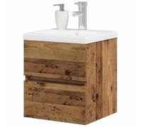 Eleganz Armario para debajo del lavabo, aspecto de roble negro, 41 x 39 x 62 cm, juego de muebles de baño de material de madera, elegante y estable para baño moderno