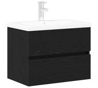 Eleganz Armario para debajo del lavabo, aspecto de roble negro, 60 x 39 x 62 cm, juego de muebles de baño de material de madera, resistente al agua y ahorra espacio, para baño de invitados y baño
