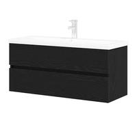 Eleganz Armario para debajo del lavabo, aspecto de roble negro, 90 x 39 x 62 cm, juego de muebles de baño de madera, moderno y estable para baño, lavabo