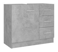 Eleganz Armario para debajo del lavabo, color gris hormigón, 63 x 30 x 54 cm, material de madera, juego de muebles de baño, ahorro de espacio y duradero, diseño moderno para baños pequeños