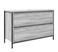Eleganz Armario para debajo del lavabo con cajones Sonoma, 90 x 34,5 x 60 cm, juego de muebles de baño de madera y acero, ahorra espacio y es duradero para baños modernos