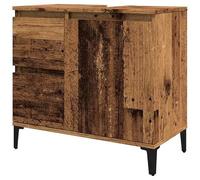 Eleganz Armario para lavabo con aspecto de madera envejecida, 65 x 33 x 60 cm, muebles de baño de madera y metal, elegante y estable para baño y aseo de invitados