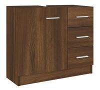 Eleganz Armario para lavabo marrón efecto roble 63 x 30 x 54 cm - Juego de muebles de baño de madera, estable y ahorra espacio para baños pequeños