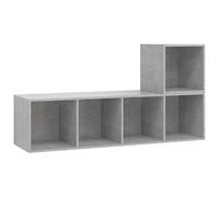 Eleganz Armario para TV color gris hormigón 2 piezas. - Moderno material de madera para sala de estar y teatro en casa - Almacenamiento elegante para altavoces y medios - Ahorra espacio y es duradero