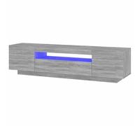 Eleganz Armario para TV con iluminación gris Sonoma 160 x 35 x 40 cm - Moderno armario bajo altavoz de madera para salón y entretenimiento en casa