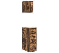 Eleganz Armarios de garaje 2 unidades de madera de roble ahumado - encimera de madera de pino macizo, resistente y duradero para almacenamiento comercial