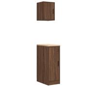 Eleganz Armarios de garaje 2 unidades de madera de roble marrón, encimera de madera de pino maciza, ideal para almacenamiento comercial, resistente y duradero