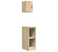 Eleganz Armarios de garaje de roble Sonoma con encimera de madera de pino macizo, perfectos para almacenamiento comercial, resistentes y duraderos