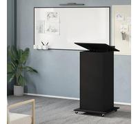 Eleganz Atril con ruedas y cajón, de madera para oficinas grandes, 55 x 55 x 107 cm, color negro - Atril portátil y práctico para presentaciones