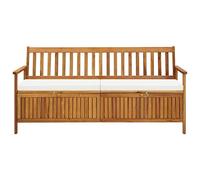Eleganz Banco con espacio de almacenamiento de 170 cm de madera maciza de acacia con acabado al aceite - Asiento de jardín duradero para terraza y jardín
