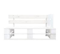 Eleganz Banco de esquina para exteriores de madera de palé en color blanco, duradero y resistente a la intemperie para jardín, terraza o balcón - asiento perfecto para comodidad al aire libre