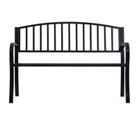 Eleganz Banco de jardín de 125 cm de acero negro - Robusta estructura de acero para jardín, terraza o balcón - Resistente a la intemperie y duradero - Perfecto para jardines pequeños y grandes