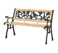 Eleganz Banco de jardín de madera con cojín - Banco de jardín marrón 116 x 54 x 73 cm - robusto y resistente a la intemperie para terraza y jardín