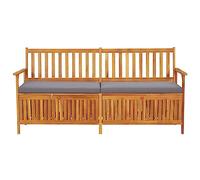 Eleganz Banco de jardín de madera de acacia maciza de 170 cm con cojín - Banco de jardín duradero con acabado de aceite y funda de poliéster resistente a la intemperie - Perfecto para terraza y balcón