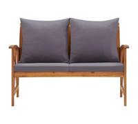 Eleganz Banco de jardín de madera maciza de acacia con cojín, 119 cm, cómodo banco de jardín para terraza y jardín, resistente a la intemperie y duradero (100% poliéster)