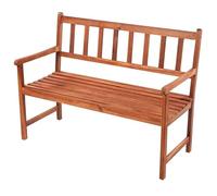 Eleganz Banco de jardín de madera maciza de acacia de 120 cm con soporte, banco duradero y resistente a la intemperie para jardín, terraza o balcón - acabado al aceite natural para un diseño elegante