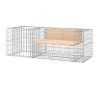 Eleganz Banco de jardín de madera maciza de pino - Asiento de jardín natural con gaviones - Pino sin tratar para mayor durabilidad y encanto rústico en el jardín