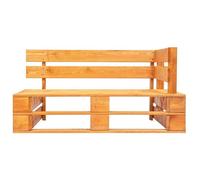 Eleganz Banco esquinero de madera de pino impregnado para exteriores, resistente, color marrón miel para patio y jardín