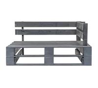 Eleganz Banco esquinero para exteriores de madera de pino impregnada, banco de palés gris para jardín, terraza o balcón - duradero y resistente a la intemperie - Acogedor asiento al aire libre