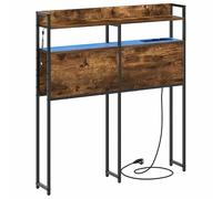 Eleganz Cabecero con estante en roble ahumado de 90 cm - cabecero de madera de almacenamiento para dormitorio - Ahorro de espacio y duradero