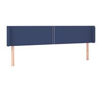 Eleganz Cabecero con orejas azul 163 x 16 x 78/88 cm de tela - Marco de cama moderno cabecero para dormitorio, tapizado en tela de alta calidad, cómodo reposacabezas para un sueño reparador