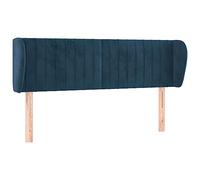 Eleganz Cabecero con orejas - azul oscuro 147 x 23 x 78/88 cm terciopelo - Cabecero de lujo para dormitorio, terciopelo de alta calidad - Diseño moderno para un sueño reparador