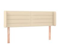 Eleganz Cabecero con orejas en color crema (147 x 16 x 78/88 cm) - cabecero de tela para cama y accesorios, cómodo y elegante, ideal para dormitorios y salones