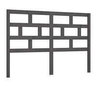 Eleganz Cabecero de madera maciza de pino gris, 141 x 4 x 100 cm, cabecero de cama de alta calidad para dormitorio, duradero y natural, ideal para instalaciones modernas y clásicas
