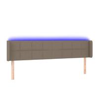 Eleganz Cabecero en color topo 163 x 16 x 78/88 cm - Funda de tela para cama | Accesorio moderno para dormitorio | Reposacabezas luminoso para mayor comodidad | Ideal para espacios pequeños