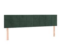 Eleganz Cabeceros de cama 2 unidades, color verde oscuro, 100 x 5 x 78/88 cm, terciopelo de alta calidad, revestimiento de cama para dormitorio, cabecero de cama de lujo, terciopelo suave para