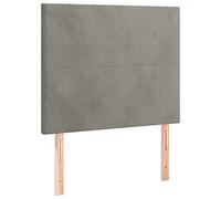 Eleganz Cabeceros de cama de 2 unidades, color gris claro, 90 x 5 x 78/88 cm, terciopelo, revestimiento de cama de alta calidad, suave y duradero, diseño moderno para una sensación acogedora