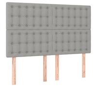 Eleganz Cabeceros de cama de 4 unidades, color gris claro, 72 x 5 x 78/88 cm, tela - Revestimiento de cama de alta calidad para dormitorio, duradero y fácil de limpiar, diseño moderno para un ambiente