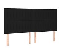 Eleganz Cabeceros de cama de 4 unidades, color negro, 100 x 5 x 78/88 cm, tela - Revestimiento de cama de alta calidad para dormitorio moderno - Duradero y fácil de limpiar