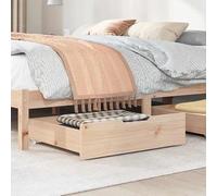 Eleganz Cajones de cama con ruedas 2 unidades, madera maciza de pino 65 x 55 x 17 cm, solución de almacenamiento para salón y dormitorio, duradero y natural