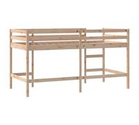 Eleganz Cama alta para niños con escalera de 80 x 200 cm de madera maciza de pino - Cama alta estable para habitación de los niños, ahorra espacio con tobogán o base de escritorio