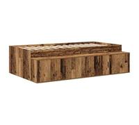 Eleganz Cama con espacio de almacenamiento, 80 x 200 cm, madera recuperada, material de madera, ahorra espacio, con gran espacio de almacenamiento, ideal para espacios pequeños