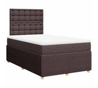 Eleganz Cama con somier con colchón, 120 x 190 cm, color marrón oscuro, funda de tela, sistema de sueño cómodo para dormir reparador, ideal para dormitorios y habitaciones de invitados