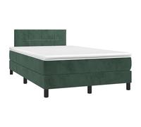 Eleganz Cama con somier con colchón, 120 x 190 cm, terciopelo verde oscuro, moderna cama de dormitorio con gran comodidad para un sueño reparador, ideal para espacios pequeños