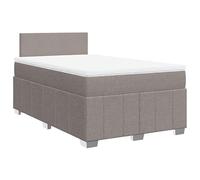 Eleganz Cama con somier con colchón, 120 x 200 cm, color topo, funda de tela para un sueño reparador, diseño moderno, duradero y cómodo