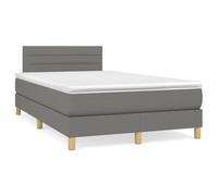 Eleganz Cama con somier con colchón, 120 x 200 cm, tela gris oscuro, moderno sistema de sueño para un sueño reparador, ahorra espacio y es duradero, ideal para espacios pequeños
