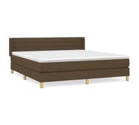 Eleganz Cama con somier con colchón, 160 x 200 cm, color marrón oscuro, funda de tela para dormitorio, duradera y cómoda, ideal para un sueño reparador