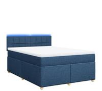 Eleganz Cama con somier con colchón, 160 x 200 cm, tejido azul, cómodo sistema de dormir para dormitorio, duradero y estable con un apoyo óptimo