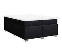 Eleganz Cama con somier con colchón, 160 x 200 cm, tejido negro, cabecero moderno para dormitorio, duradero y cómodo, ideal para un sueño reparador