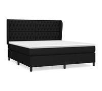 Eleganz Cama con somier con colchón, 180 x 200 cm, tejido negro, sistema de sueño de lujo para adultos, comodidad premium para un sueño reparador